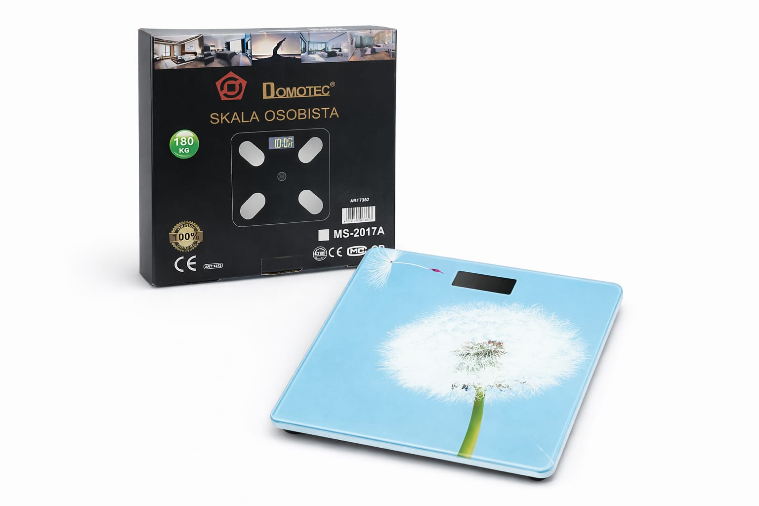 Digitale Personenwaage Glas mit Motiv (bis 180 kg)